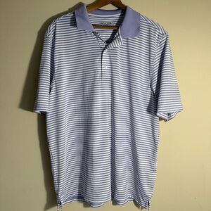 UNTUCKit Lavender and White Striped Polo Shirt